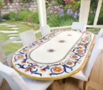 Tavolo in pietra lavica 250x120 cm ovale Ricco Deruta