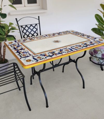 Tavolo in pietra lavica rettangolare 120x80 cm Ricco Deruta