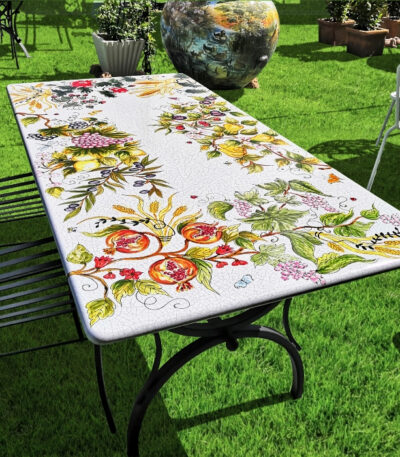 Tavolo in pietra lavica da giardino 180x90 cm Inglese