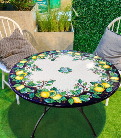 Tavolo in pietra lavica da giardino Ø100 cm Limoni S