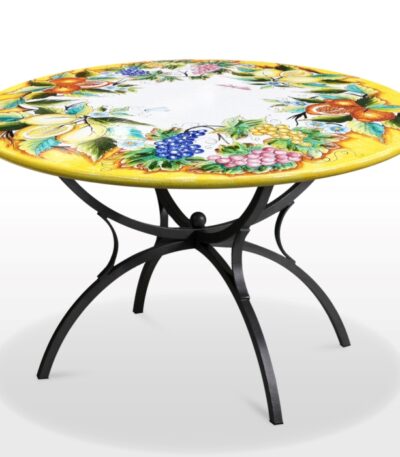 Tavolo in pietra lavica Ø120 cm Frutta Rosy