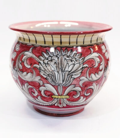 portavaso rosso Ceramica Deruta Ficola