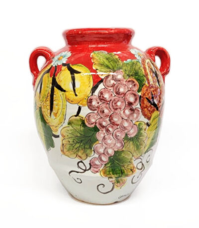 vaso in terracotta decorata maiolica Ficola Deruta 7