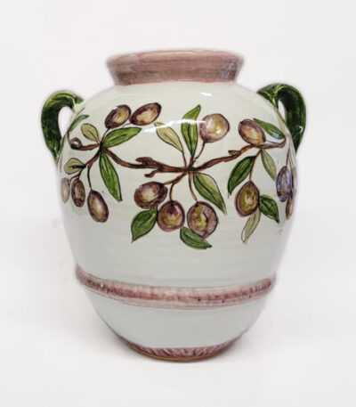 vaso in terracotta decorata maiolica Ficola Deruta 12