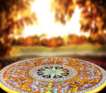 Tavolo in pietra lavica Ø80 cm Deruta Antico da esterno