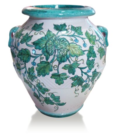 vaso orcio toscano in terracotta decorato Ficola Deruta 4