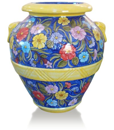 vaso orcio toscano in terracotta decorato Ficola Deruta 7