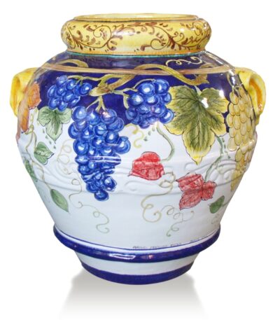 vaso orcio toscano in terracotta decorato Ficola Deruta 8