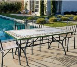 Tavolo in pietra lavica 200x100 cm Olive